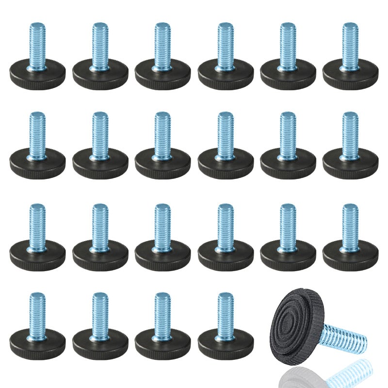 WAFJAMF 24 PCS M6 Thread Adjustable Furniture Levelers Screw in Threaded, Adjustable Levelers Feet Screw On Furniture Glide Leveling for Table, Chair, Furniture Legs (M6 Thread) - Image 1